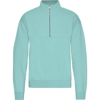 1/4 rits sweater Colorful Standard Organic Teal Blue