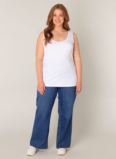 BASE LEVEL CURVY Yuppie Top - White - maat X-0(44)