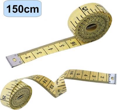 Fako Bijoux - Meetlint 1.5 Meter - Meetlint Lichaam - Lichaam Meter - Meetband - Klussen Meetlint - Lintmeter - Hobby Meetlint - 150cm - Smal - Geel