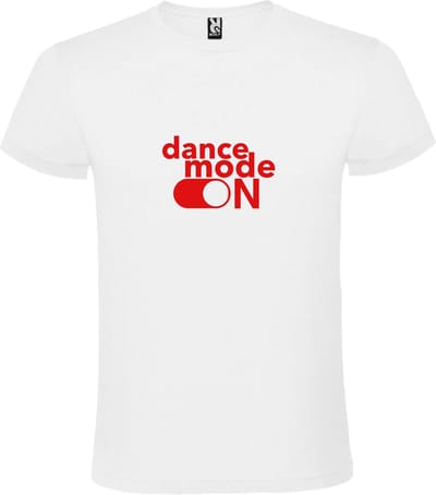 Wit T-Shirt met “ Dance Mode On “ afbeelding Rood Size XXXXL