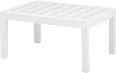 Tuintafel - Bijzettafel - Buiten Genieten - Weerbestendig Kunststof - 78x55x38 cm - Wit