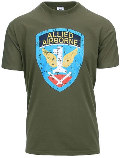 Fostex Garments - T-shirt Allied Airborne (kleur: Groen / maat: L)