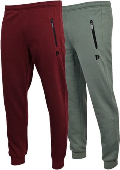 2-Pack Donnay - Joggingbroek met elastiek (Jack) - Sportbroek - Heren - Burgundy/Jungle green (629) - maat XXL