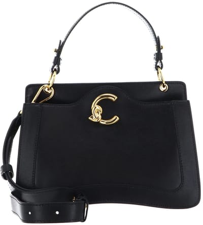 COCCINELLE Leren handtas schoudertas C-Me Calf Smooth Handbag Grained Leather Noir zwart