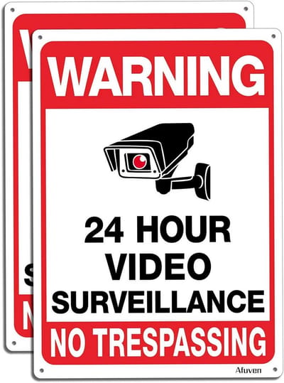 Video Surveillance Signs 10 x 7 Inches - Geen Overtreding Beveiliging Alert 24 Uur - Reflecterende Aluminium Borden voor Buiten