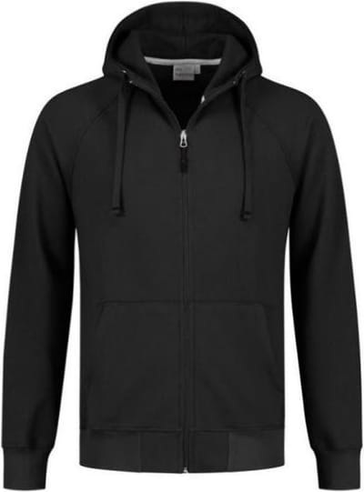 Santino Reno Hooded sweater lange mouwen +Rits - Zwart - M