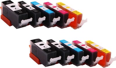 Set 10x ABC huismerk inkt cartridge geschikt voor Canon PGI-525 CLI-526 Pixma IP-4850 IP-4950 MG-5140 MG-5150 MG-5240 MG-5250 MG-5340 MG-5350 MG-6150 MG-6250 MG-8150 MG-8240 MG-8250 MX-710 MX-715 MX885
