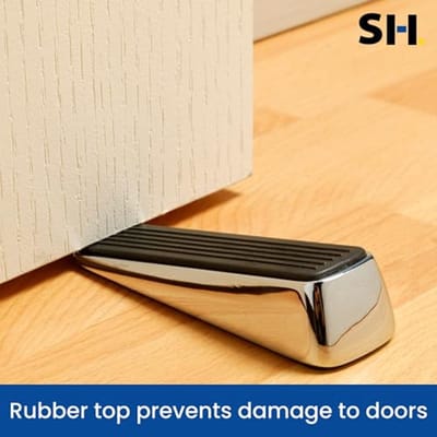Decoratieve Rubber Chrome Stop - Vlakke, Antislip Deurhouder