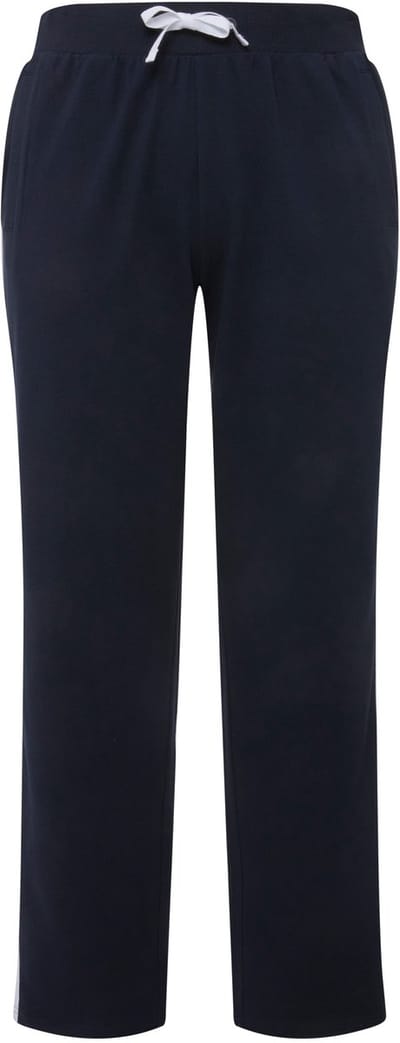 Ulla Popken - Dames - Joggingbroek elastische tailleband zijstrepen - Marine - Maat 42+