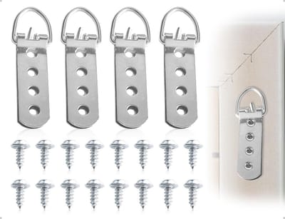 Stevige Foto Hangers met D-Ring en Schroeven - Perfect voor Kunstwerken, Schilderijen en Fotolijsten - Set van 4 Stuks