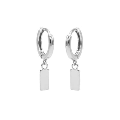 Karma hinged hoops symbool mini rectangle zilver M2548HIN