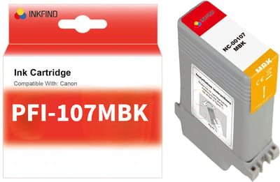 INKFIND PFI-107 Mat Zwart (MBK) Inktcartridge compatibel met Canon PFI-107 - 1-pack Mat Zwart (MBK) *1