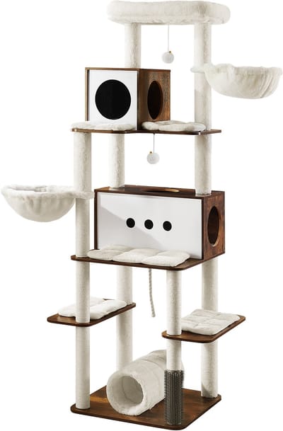 Feandrea - Krabpaal - Kattenboom - 192 cm Hoog - Meerdere Verdiepingen - 2 Grotten 2 Hangmatten