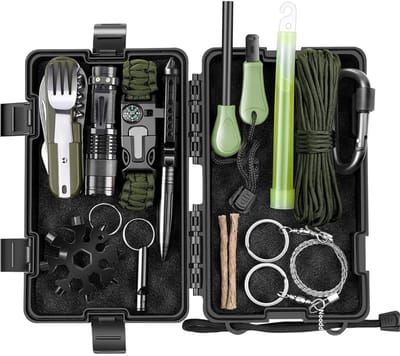 QIN® Noodpakket - Noodpakket Voor Thuis - Survival Kit - Zwart - 21cm x 12cm x 6cm