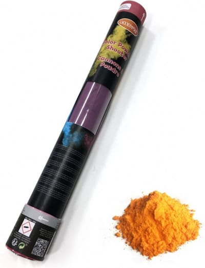 Goodmark Kleurenpoeder shooter - oranje - 40 cm - Holi poeder - Koningsdag