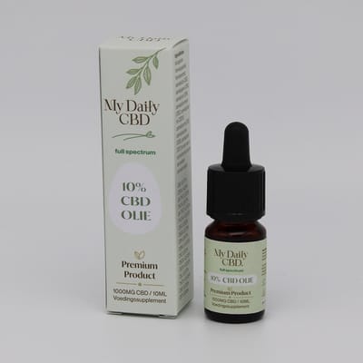 My Daily CBD Olie 10% Full Spectrum – 1000 mg CBD – 10 ml – Premium Cannabidiol Druppels op Basis van Hennepzaadolie – Geproduceerd in de EU