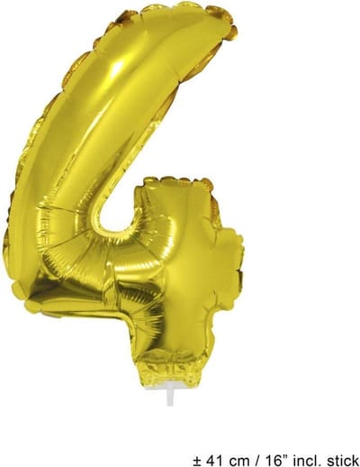 Folie opblaascijfer 4 Goud