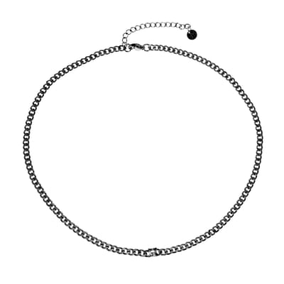Dottilove Cubaanse Ketting Dames - 14k Wit Goud Plated RVS - Smalle Schakelketting - Verstelbaar Halsketting
