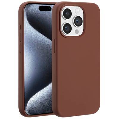 Accezz Hoesje - Geschikt voor Apple iPhone 15 Pro - Liquid Silicone Backcover geschikt voor MagSafe - New Tea Brown
