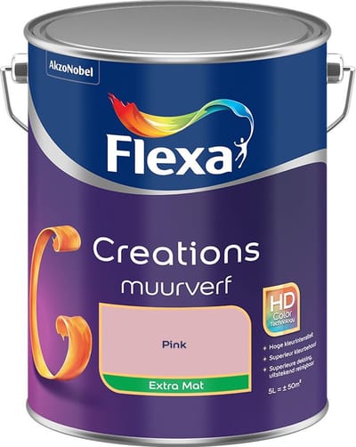 Flexa - Creations Muurverf Extra Mat - Pink - Mengverf - 5 L