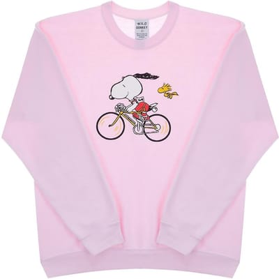 Wilddonkey Snoopy Unisex Sweatshirt Fg Fietsgeverfd Lichtroze FG-BICYCLE DYED LIGHT PINK (M) white