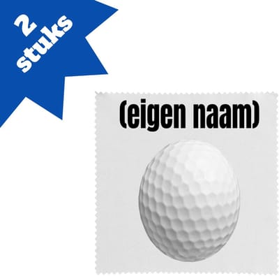 Akyol - golfbal met eigen naam brillendoekjes - Golf - golfers - leuk cadeau voor iemand die houdt van golfen - cadeau - kado - 17,8 bij 17,8 cm - 2 stuks