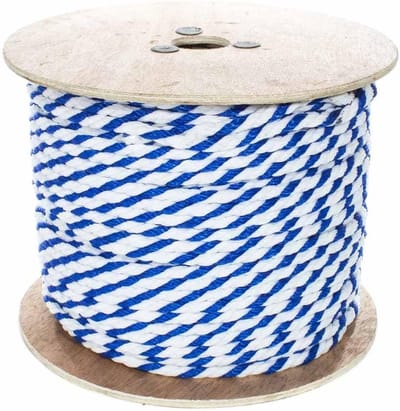 Polypropyleen Touw - Waterlijn Koord - Zwembad Afzetting - Drijvend en Vochtbestendig - 1/4 Inch Diameter - Blauw Wit