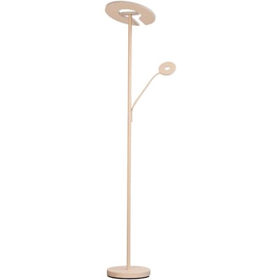 FISCHER & HONSEL LED vloerlamp Dent, zandkleurig, 180 cm, metaal, CCT 2-lamps.