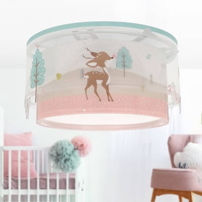 Dalber kinderkamerplafondlamp LOVING DEER, wit/kleurrijk