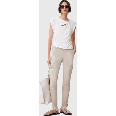 AllSaints Duran Asym Jean Cream White Taglia: W26 | Pantaloni cargo Outlet | Donna | Bianco