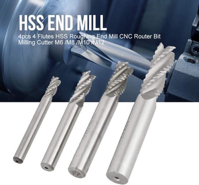 Dailygoods - 4pcs Roughing End Mill - Router Bits - Snelle snede - M6 M8 M10 M12 - Vouwfrezen - Geschikt voor professionele toepassingen