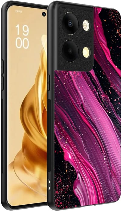 Smartphonica Telefoonhoesje Geschikt voor Oppo Reno 9 Pro Plus met marmer opdruk - TPU backcover case marble design - Paars Roze geschikt voor Oppo Reno 9 Pro Plus