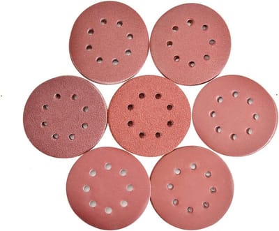 Schuurschijven Set - Schuurpapier Rond - Slijpen en Polijsten - Aluminiumoxide Korrel - 125mm 8 Gaten - Grijs