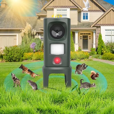 Buiten Ultrasone Dier- en Knaagdierverjager met Infraroodsensor - Twee Snelheden Instelbaar - Hond, Kat en Muizen Verjager voor Tuin