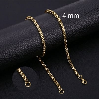 Aramat Jewels | Halskettingen | RVS Vossenstaart Ketting Goudkleur - Trendy Schakelketting | 4mm / 45cm |45cm | | Staal | Volwassenen | Verkleurd niet