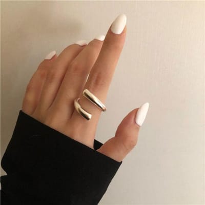 925 Sterling Zilver Geometrisch Onregelmatig Gebogen Open Ring Voor Vrouwen Exquise Feestsieraden Verjaardagscadeaus S -R974 brown