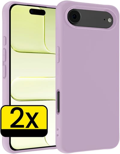 Hoesje - 2 Stuks - Geschikt voor Apple iPhone Air - Sterk & Shockproof - Case Siliconen - Back Cover - Telefoon Hoes - Telefoonhoesjes - Lila