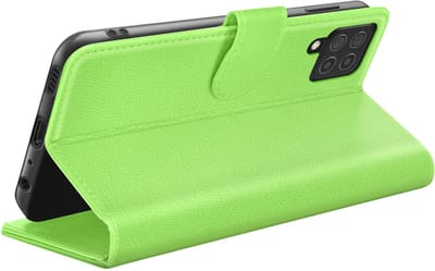 Zanae, Hoesje geschikt voor Galaxy M22 / M32 / A22 - Wallet Case & Magneetsluiting, Groen