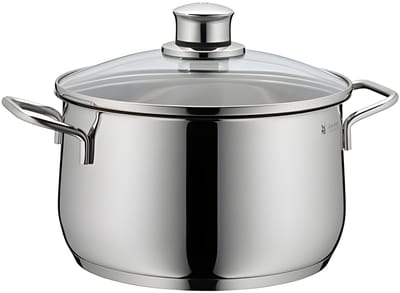 Kookpan met Glazen Deksel, Diameter 20 cm, Cromargan Gepolijst Roestvrij Staal