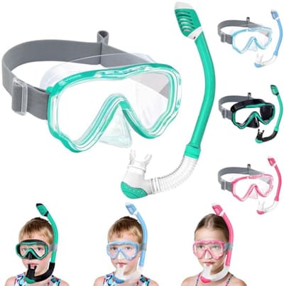 Snorkelset voor kinderen 4 tot 14 jaar - Duikbril met snorkel en anti-condens technologie