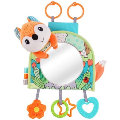 Baby Spiegel Autostoel Speelgoed Achterste Bijtring en Knisperpapier Leuke Reis Baby Speelgoed Baby Autostoel Speelgoed voor Pasgeborenen Cadeaus white