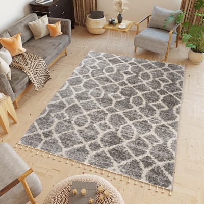 Tapiso Versay Fringes Vloerkleed Hoogpolig Woonkamer Tapijten Maat- 80x200