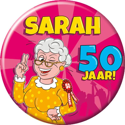 Button Sarah 50 jaar