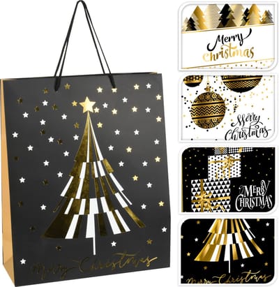 Geschenktas - Cadeau zak - Medium - Tas - 4 Designs - Set van 4 - Tassen