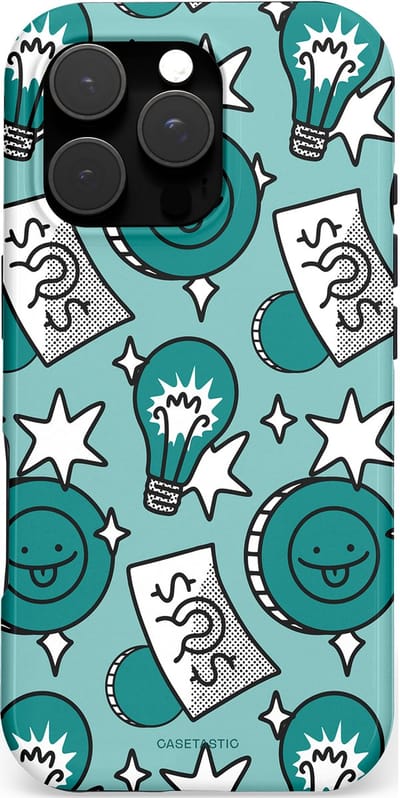 Casetastic hoesje geschikt voor Apple iPhone 16 Pro - MagSafe - Dubbellaagse bescherming - Muntmeester - Fashion Case - Petrol Mintgroen Grijs Donkergrijs
