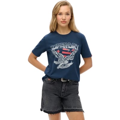 Superdry - Versierde Varsity Relaxed T-shirt - Dames - T-shirts
