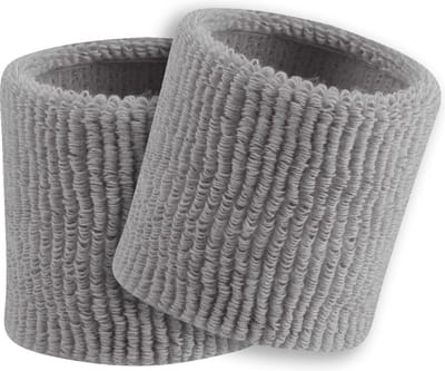 TCK - Polsbanden - Badstof - Diverse Sporten - Volwassenen - Terry - Standard Weight - 8 cm - Paar - Grijs - One Size