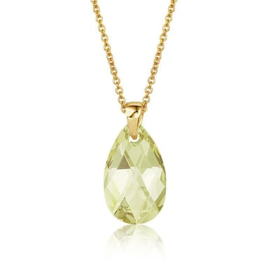 Montebello Ketting Jan DG513 - Swarovski Druppel - 925 Zilver Verguld - 16mm - 50cm