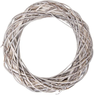 Clayre & Eef Krans Ø 40x8 cm Wit Rotan