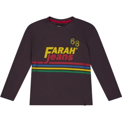 Farah Kinder/Kinder-T-shirt met lange mouwen en logo (Rood)